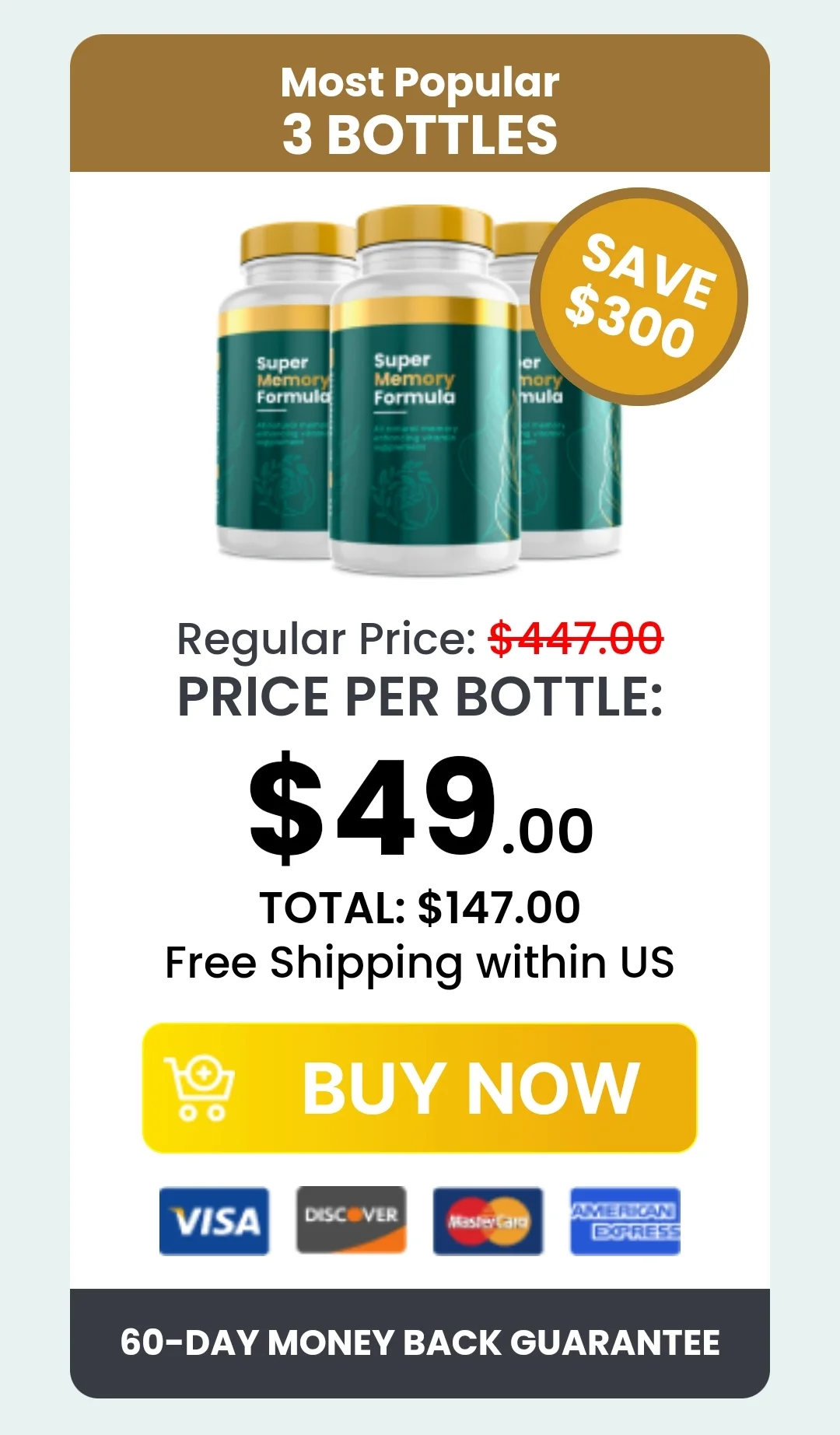 Super Memory Formula™ 3 bottles pricing